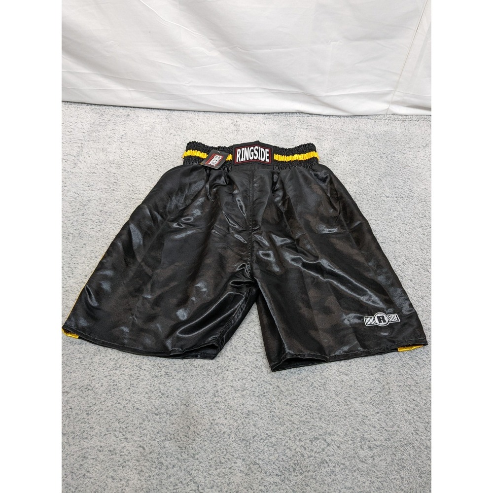 Ringside Boxing Fight Trunks Shorts MMA Large Competition Black & Gold‎ NWT